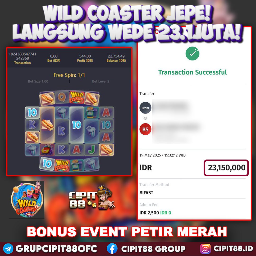 CIPIT88 JACKPOT SLOT WILD COASTER RP 23.150.000 ID : ISU***